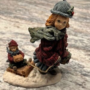 Boyds Vintage Collection Yesterdays Child 1996 Courtney and Phoebe Sleigh Ride